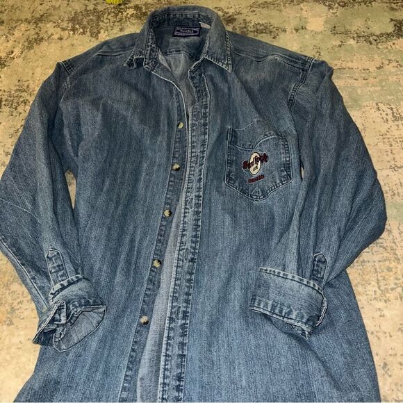 Hard Rock Cafe Orlando Blue Denim Shirt